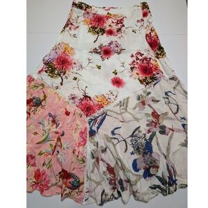 Chelsea & Theodore Floral Maxi Skirt Womens XL Mixed Print Bird Viscose Boho